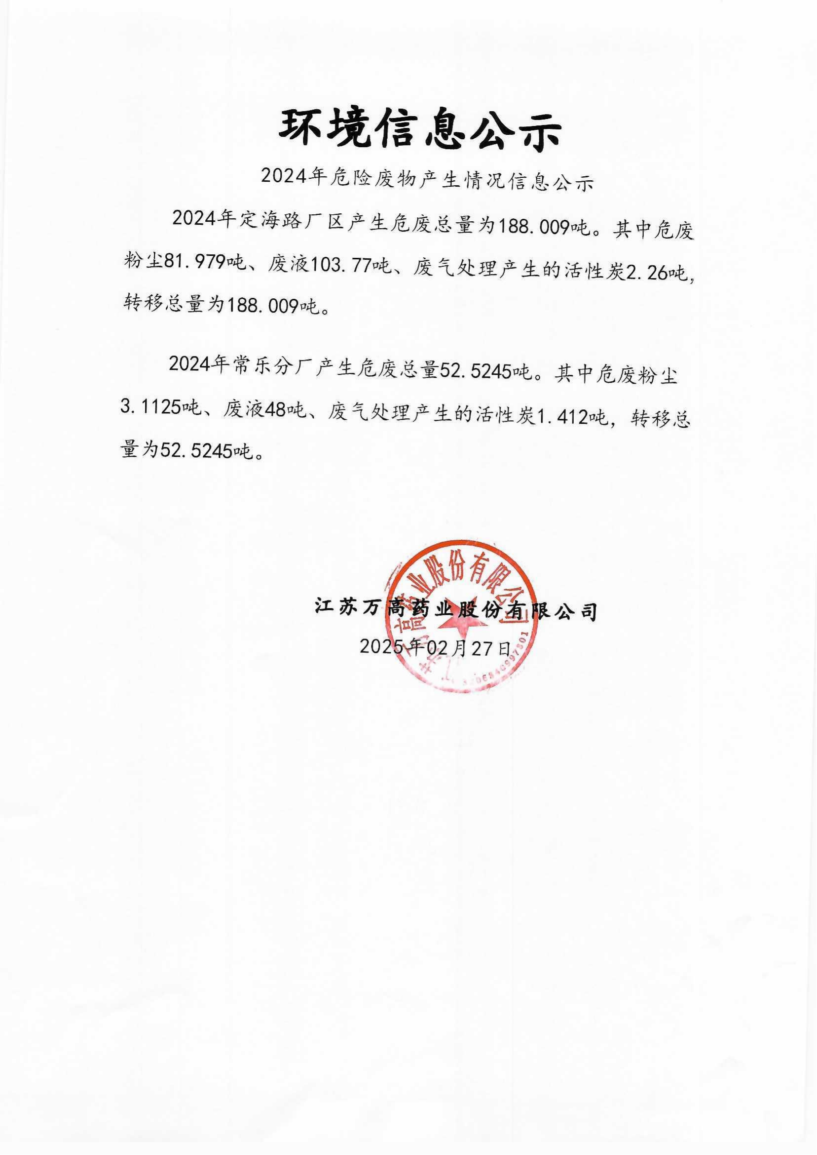 環(huán)境信息公示